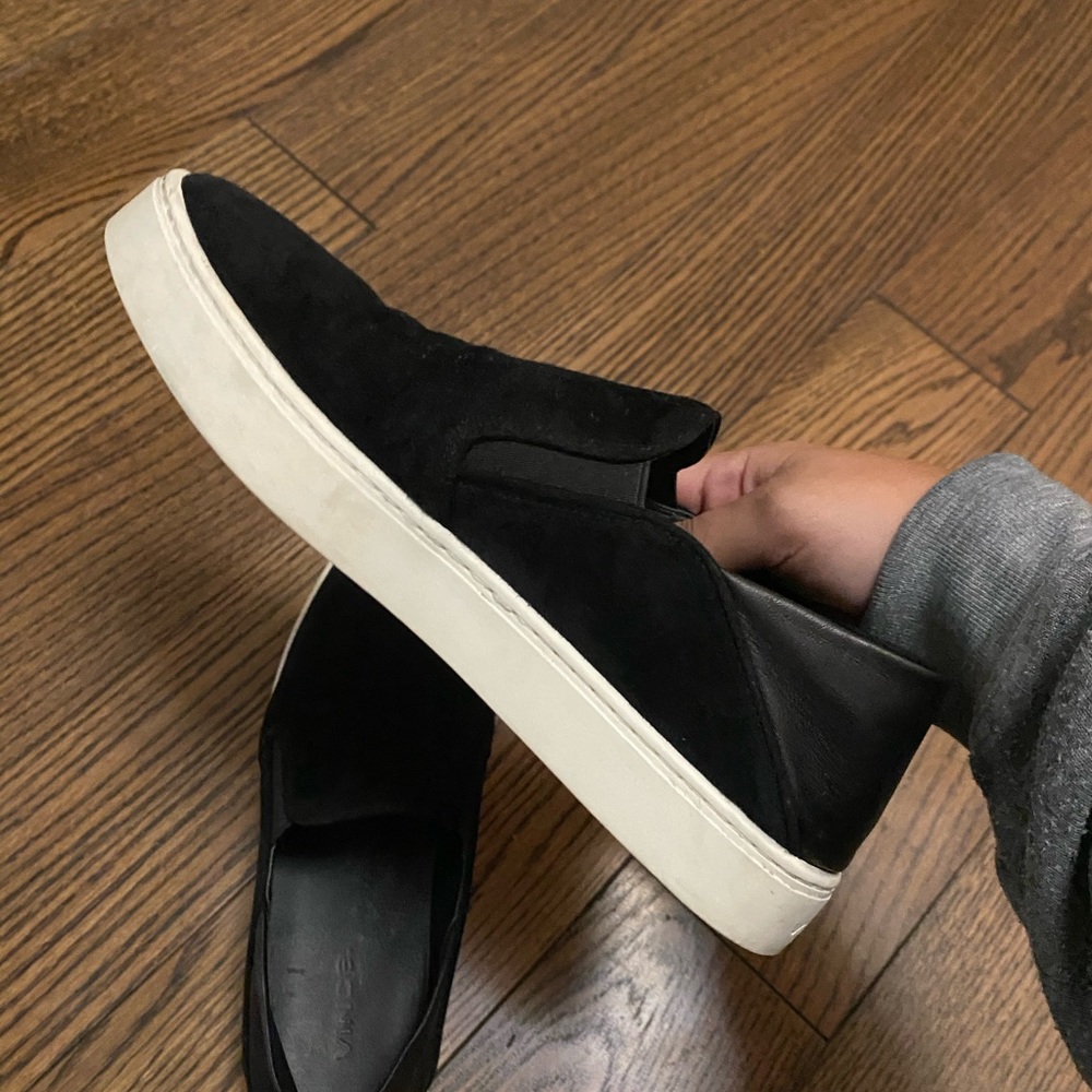 VINCE suede leather slides